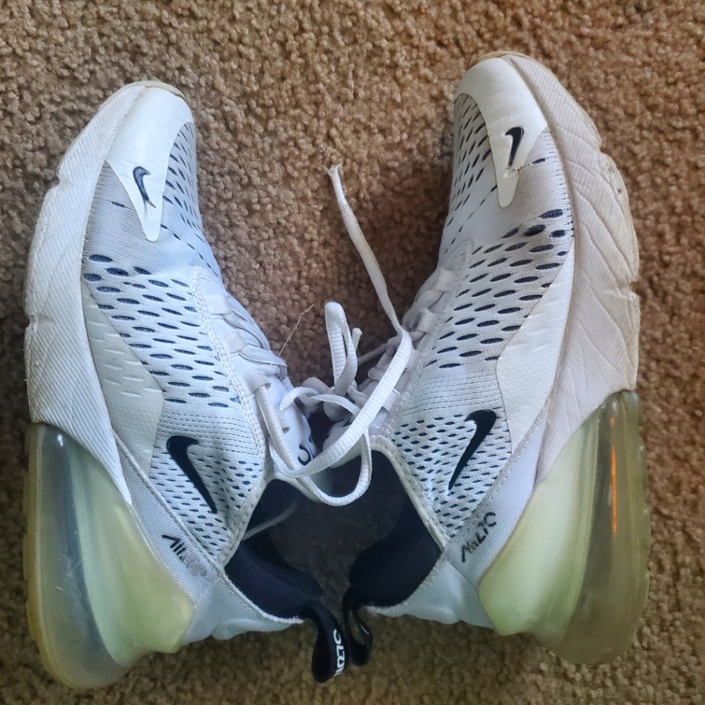Nike White and Black Air Max Sneakers Size 6